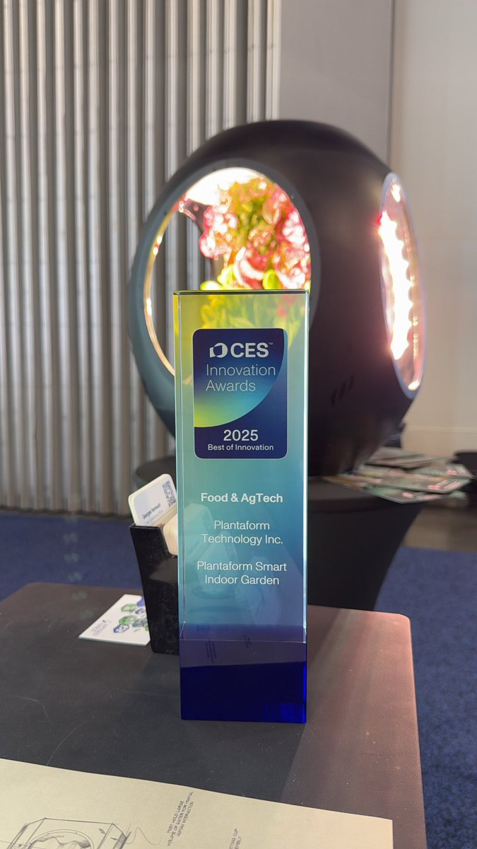 PlantaformCA's tweet photo. That's a wrap on #CES2025 !   

We left CES with 3 awards 🙏 
🏆 CES Innovation Awards, Best of Innovation @CES 
🏆 @DigitalTrends Best of Show  
🏆 @housedigest Best of CES 2025! 

See our blog for more! ⬇️

https://t.co/ckMZk2ZjoU

#CES #Tech #Innovation https://t.co/QiOFL9YFwc