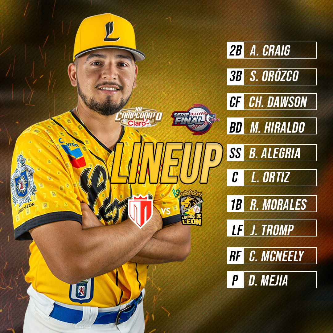 🙌 Asi salen nuestros Leones en el 6to juego de la Serie Final. Dilmer Mejía y compañía buscan mantener vivas las esperanzas para nuestros melenudos que están 2-3 en la serie.

¡VAMOS LEONES!
