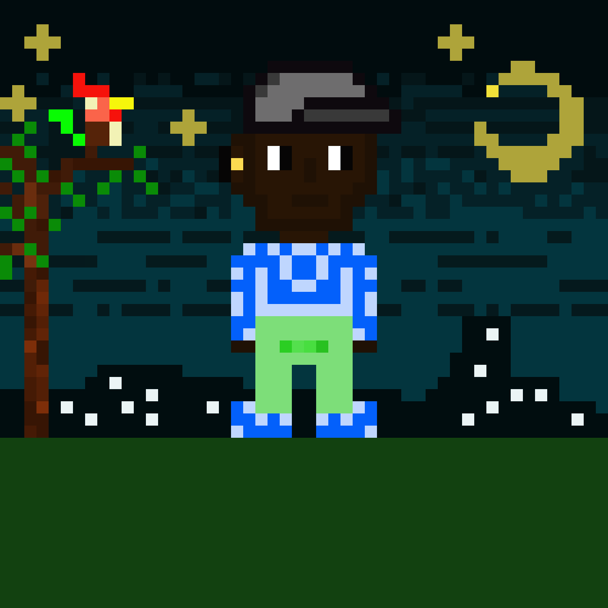 Pixorm's tweet image. 🌙 Meet the Dreamer 🌟
Under the starlit skies, this pixel hero reflects on endless possibilities. A blend of mystery, style, and pixel art charm.
💫 Stay tuned for more characters and adventures in Pixorm!

#Pixorm #NFT #PixelArt #NFTCollection