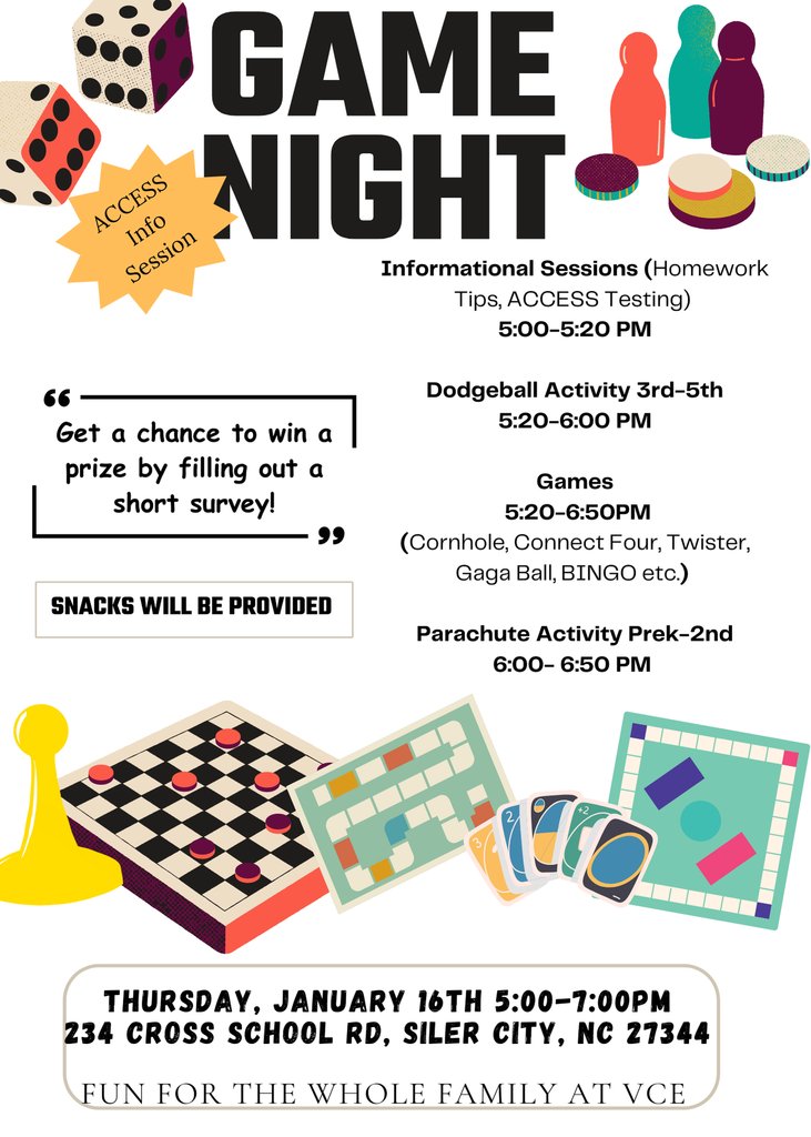 VirginiaCrossEl's tweet photo. We are looking forward to Game Night at VCE on Thursday from 5:00-7:00pm. It will be fun for the whole family! See you there 🎲💙🏐 #VCEPride #GameNight https://t.co/UCfoxGbqYN