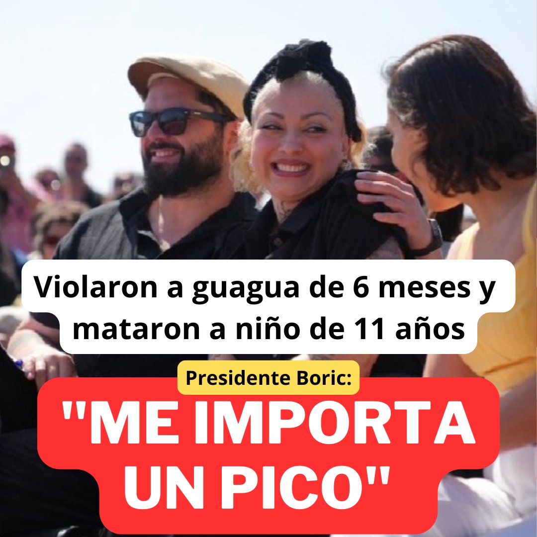 MaxLobosCL's tweet photo. Hoy escuche bien: ilegales VIOLARON a una guagua chilena de 6 meses en Alto Hospicio y ayer mataron a un niño de 11 años a balazos en Peñaflor. Mientras tanto @GabrielBoric anda en Valparaíso haciéndose el lindo con Mon Laferte. https://t.co/HNTxbHVULp