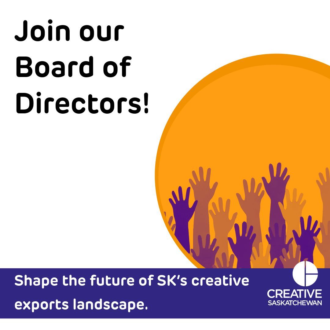 📢Join our Board of Directors!  
Shape the future of Saskatchewan’s creative industries and make a lasting impact:  

🔸Strategic Influence: As a board member, you’ll influence policies and funding decisions that directly affect local talent and creative enterprises.
