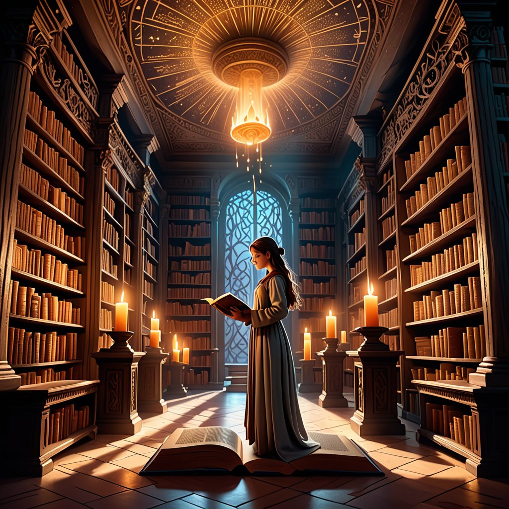 wandererX888's tweet photo. In the enigmatic #LibraryOfInfiniteStories, a tome whispered my future. As each page turned, fate beckoned. Do I embrace it or rewrite my stars? The eternal quandary of knowing one's path! ππ #DestinyDilemma #FantasyWonders https://t.co/PtTt3ILLAW