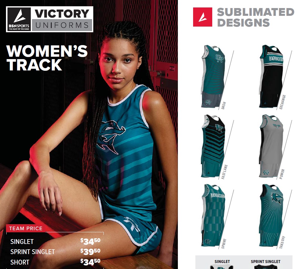 BSN Victory sublimated, custom track uniform ship in just four weeks!