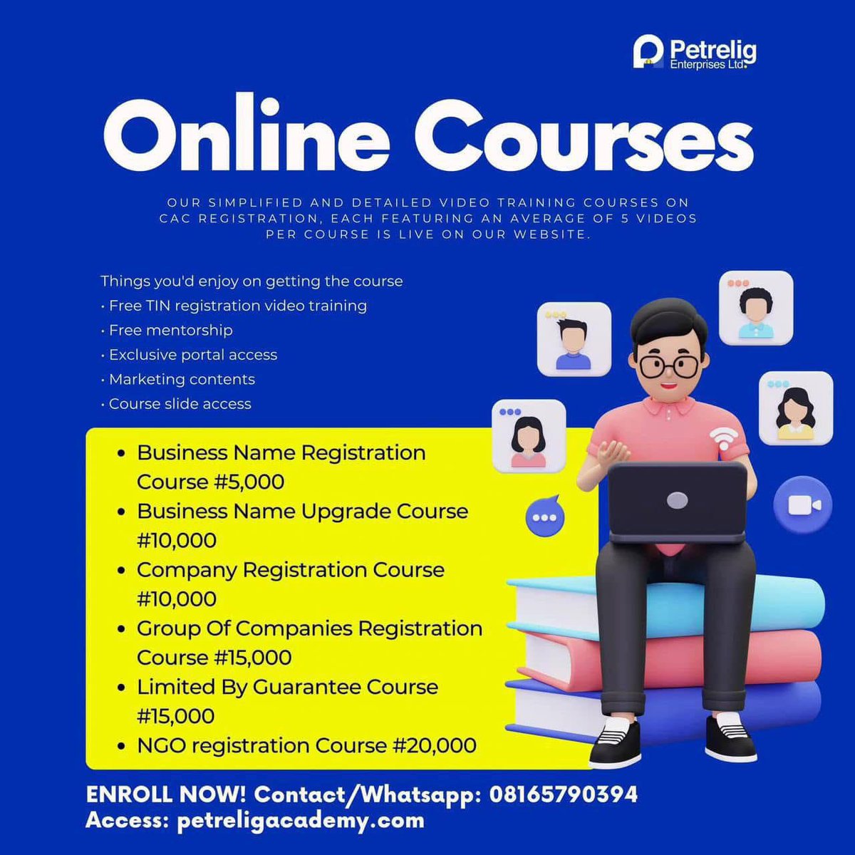 Ofodupraise's tweet image. 💥 Group of Companies Registration Course  

📞 Call/WhatsApp: 08165790394  
📱 Catalogue: wa.me/c/2348165790394  
🌐 Access: petreligacademy.com  
💡 Follow Us @petreligenterprisesltd  

#GroupRegistration #BusinessExpansion #CACRegistration #PetreligAcademy