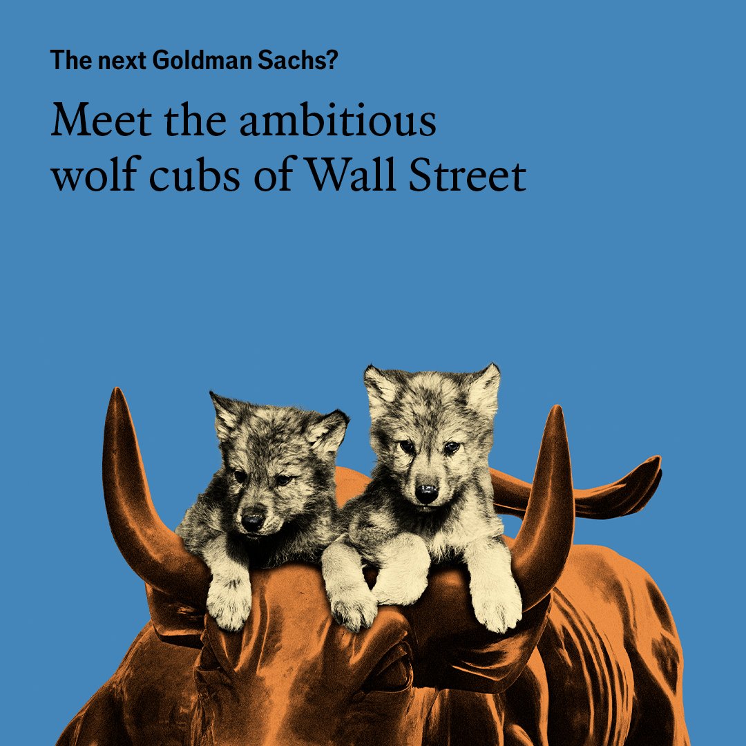 TheEconomist's tweet photo. Two whippersnappers are taking on Goldman Sachs—and setting investors’ pulses racing https://t.co/qoB2lSGurd

Illustration: Mari Fouz https://t.co/5uk8wN4HEv