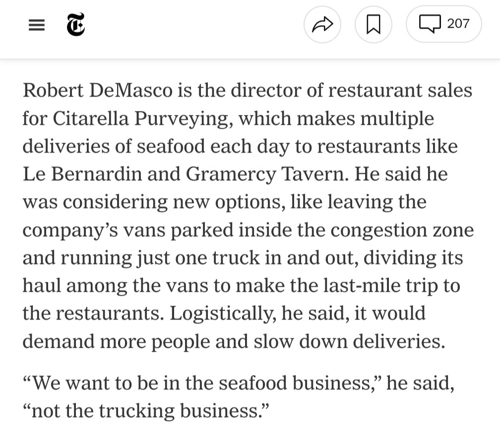 Congestion pricing coverage is peak economics

Every person is like, "I didn't used to bear the external costs of my behavior. But now that I do, I am adjusting along an infinite variety of least-cost adaptive margins that no central planner could have foreseen or designed"