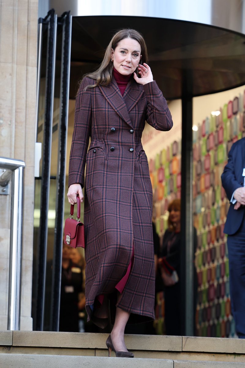 Today, the Princess of Wales wore Asprey’s Morgan Small Handbag in Soft Grain Leather for a visit to the Royal Marsden Hospital in London