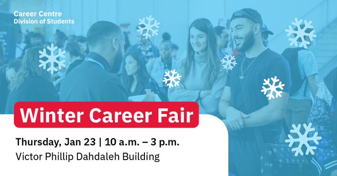 Are you a #YorkU student or recent grad looking for job opportunities or what's next after your degree? Attend the Career Fair to meet a variety of employers and explore opportunities. Find out more about the Career Fair: go.yorku.ca/career-fair
