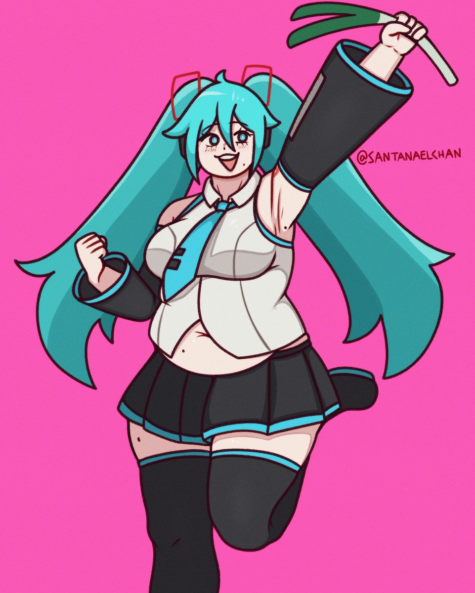 SantanaelChan's tweet photo. Chubby Miku from March 2024 https://t.co/10ijNNdlhk