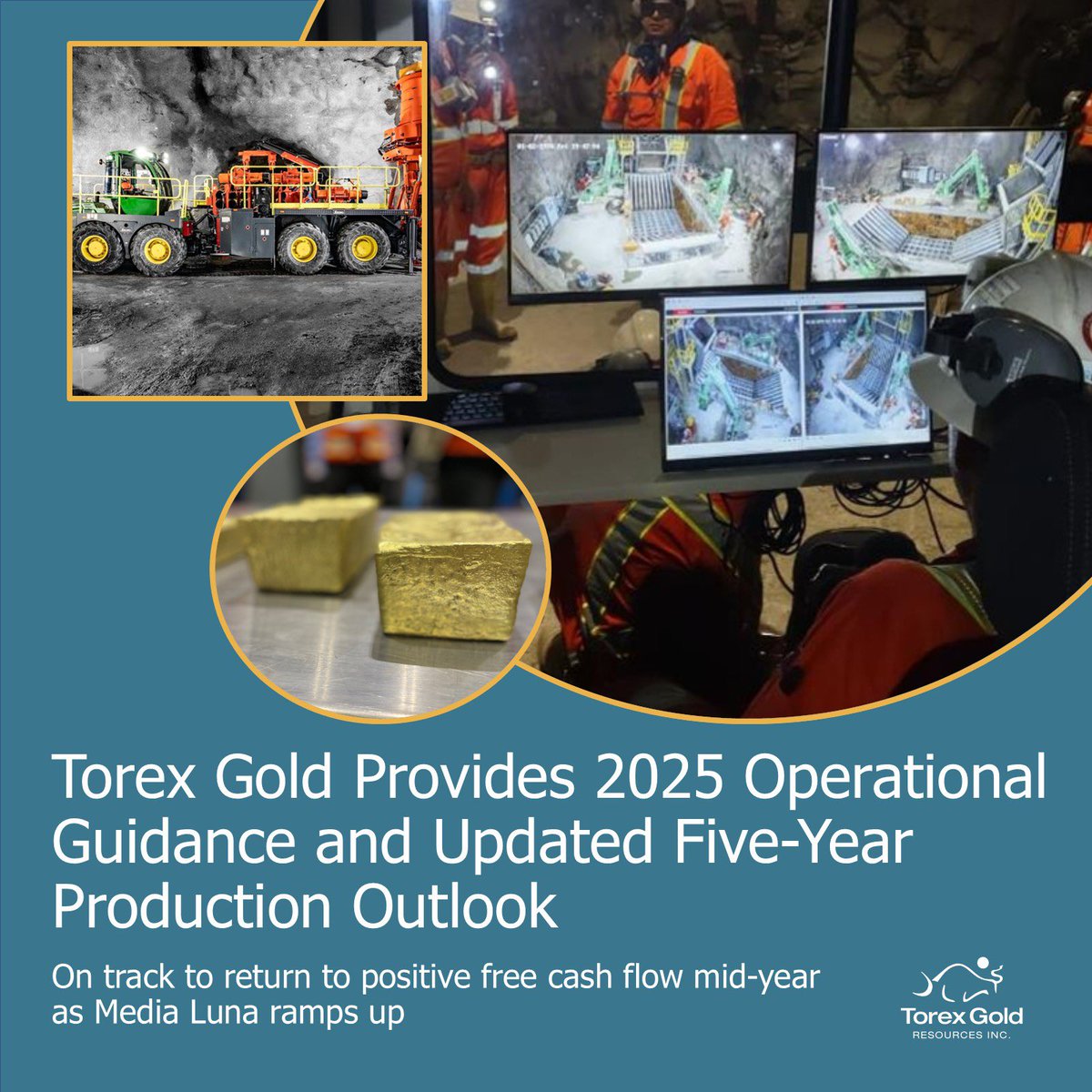 Torex has just released operational guidance for 2025 as well as an updated five-year production outlook for Morelos. Read more here: torexgold.com/news-and-media…