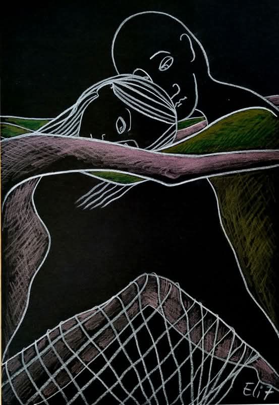NET 
Elisheva Nesis, Nocturnes, paper/pencils, 33 cm x 23 cm
#NET #couples #loveyou #artwork #symbolism #elishevanesis #dance #artlovers