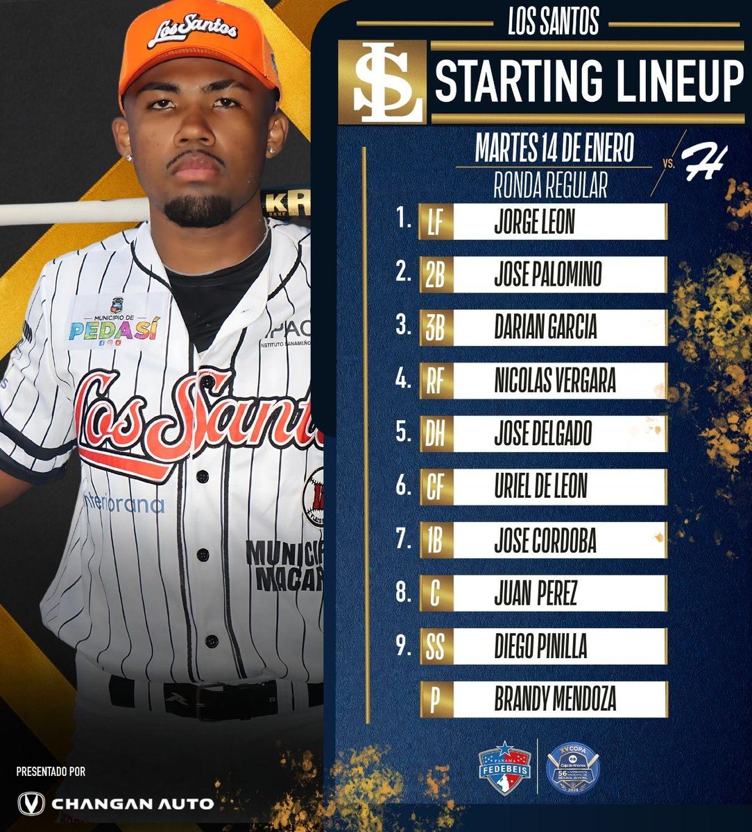 HOY SE JUEGA
Estas son las alineaciones para el partido entre los equipos de Herrera y Los Santos en el estadio Roberto Hernández como parte del 56 Campeonato Nacional de Béisbol Juvenil, XV Copa Caja de Ahorros en honor a Martín Crespo Bernal.
#volvamosahome
#yovoyalestadio