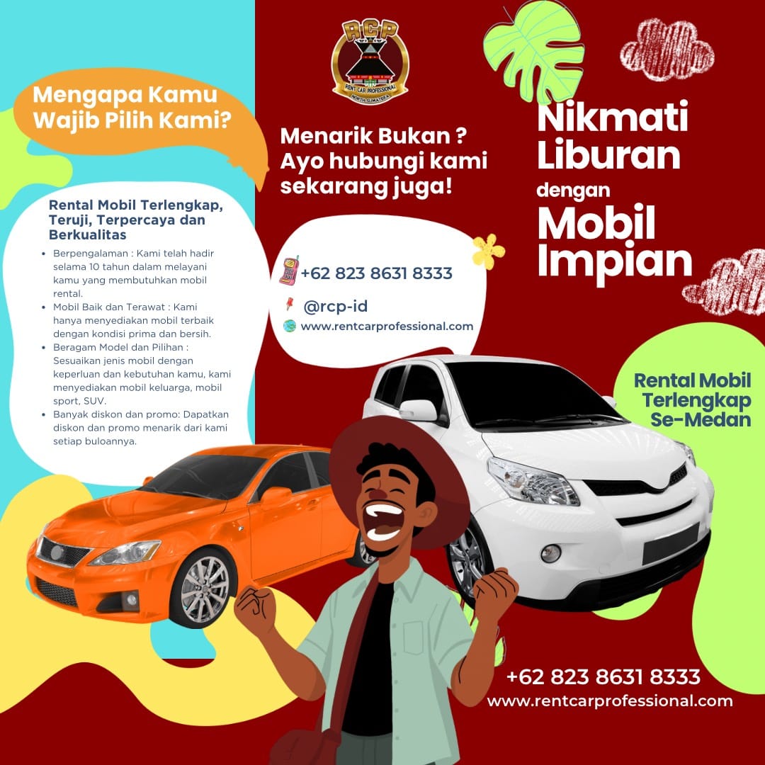 rcp_id's tweet image. “Kenapa harus RCP? Karena kami bukan cuma rental, tapi solusi! 🚗✨ Mobil prima, harga ramah, pelayanan juara. Yuk, pilih RCP untuk perjalanan tanpa drama!”

#RentalMobilRCP #SolusiPerjalanan #MobilPrima #PelayananJuara #RentalMobilMedan #NyamanBersamaRCP #HargaBersahabat