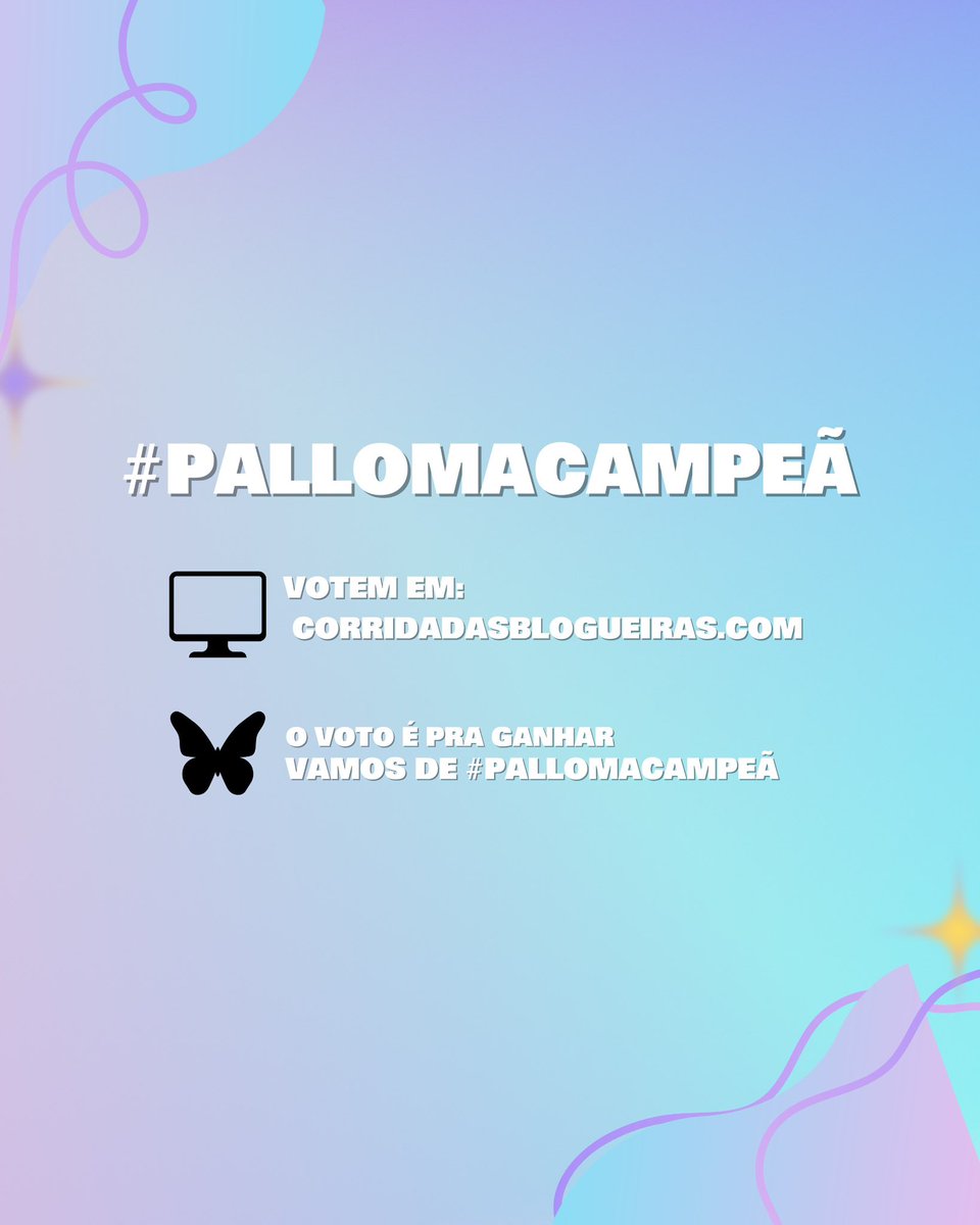 pallomatamirys's tweet photo. 🦋 ESTAMOS NA FINAL!!! 🦋
Agora é #PallomaCampeã! 

🗳️ Vote em https://t.co/jjfxeU6EAh https://t.co/bKHL2Lqnzi
