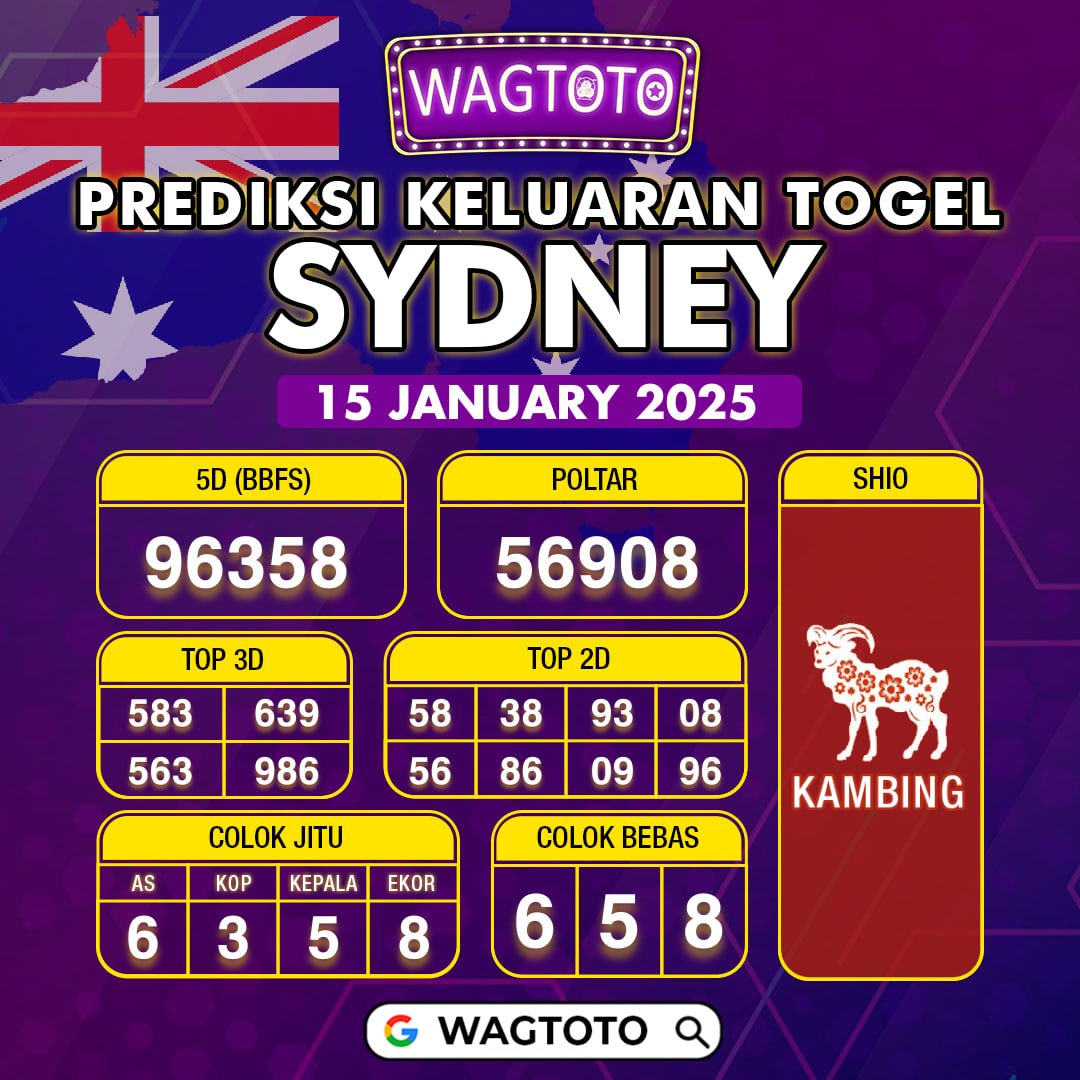 Pre-diksi keluaran SYDNEY 
15 JANUARI 2025 
Semoga 4D mendarat di hari ini bosku!!