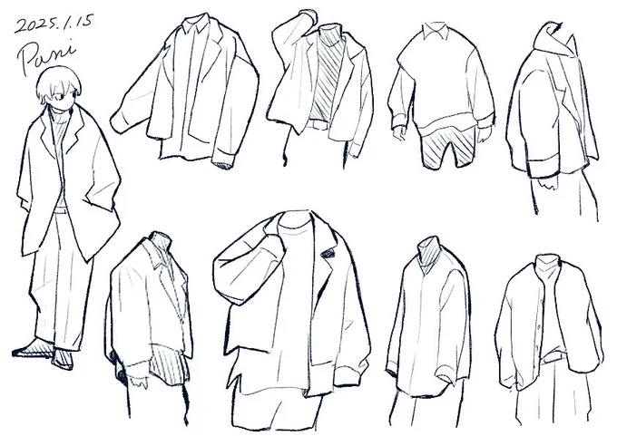 シオ給本編は今ずっと夏なんですがシオミ君に秋服と冬服着せたくて練習中。
ハイネック着させたいマン
 #日々描く 