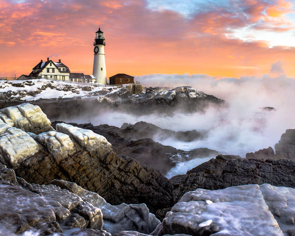Sea Smoke at Portland Head Light in Maine