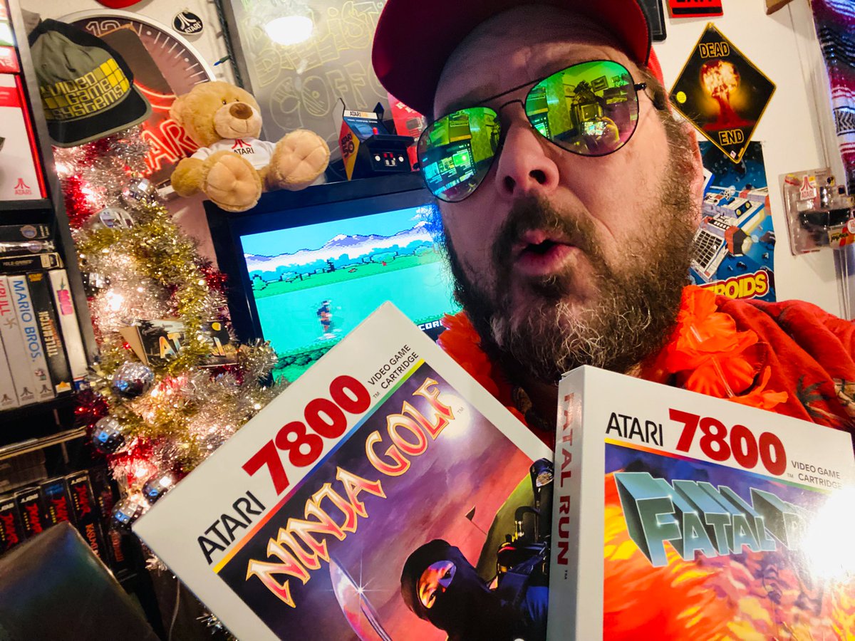 ballistikcoffee's tweet photo. This Friday on #BCB: 8-Bit Bubba guest hosts, this time, he takes a look @ #FatalRun & #NinjaGolf! Two re releases by #Atari! He plays them on the new #Atari7800Plus & discusses his sordid “holiday” plans! See you 1/17 @ 7 pm MDT! B there or be square! 😂🕹️❤️🤩 @atari #AtariXP #gaming Link forthcoming yall!!