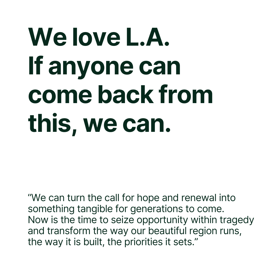 ThirdActOrg's tweet photo. 💔 Los Angeles is home to cherished memories for many at #ThirdAct. The recent wildfires remind us of the urgent need for climate action.
Read We Love L.A., reflecting on the crisis and how we can support and protect what we love.
🔗 https://t.co/7aU26Ppz1s
#ClimateAction https://t.co/FZw7CiUE7Q