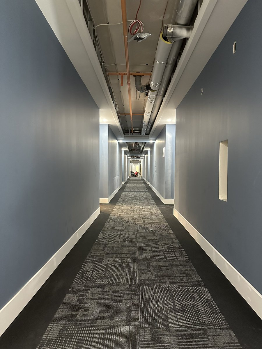MrdjenMilan's tweet photo. The View, our newest 70 unit apartment building in Yellowknife. Hallways are looking great. Final paint and final clean time. Coming soon …. #yellowknife https://t.co/qQntHto5bX