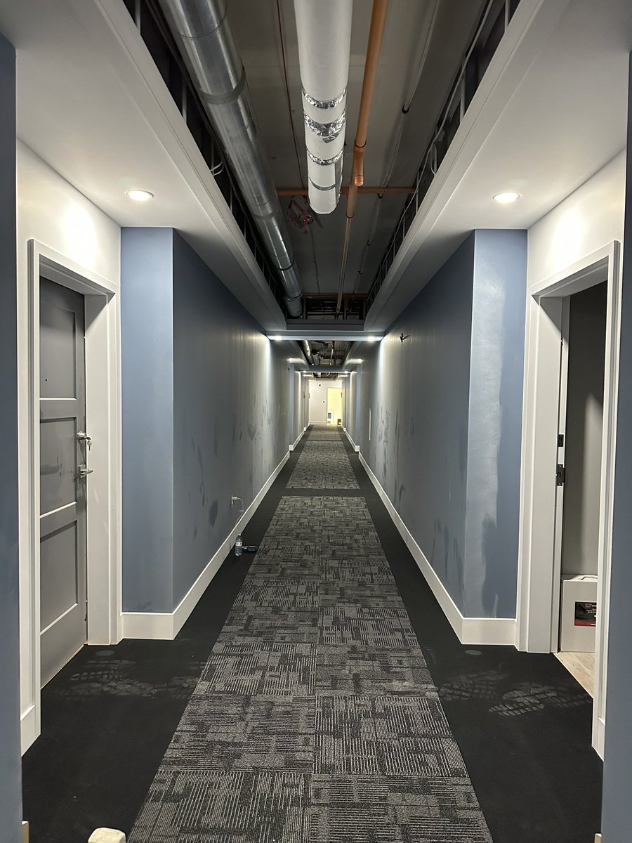 MrdjenMilan's tweet photo. The View, our newest 70 unit apartment building in Yellowknife. Hallways are looking great. Final paint and final clean time. Coming soon …. #yellowknife https://t.co/qQntHto5bX