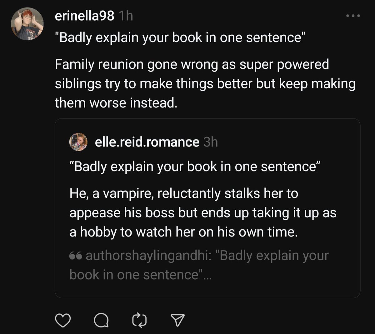 SheWrites94's tweet photo. At least they tried! 🙏🏻

Find out how they made it worse: https://t.co/XaRs4Ev7NS

#booktwt #bookrecs #authorsof https://t.co/NNfkzvbNKE