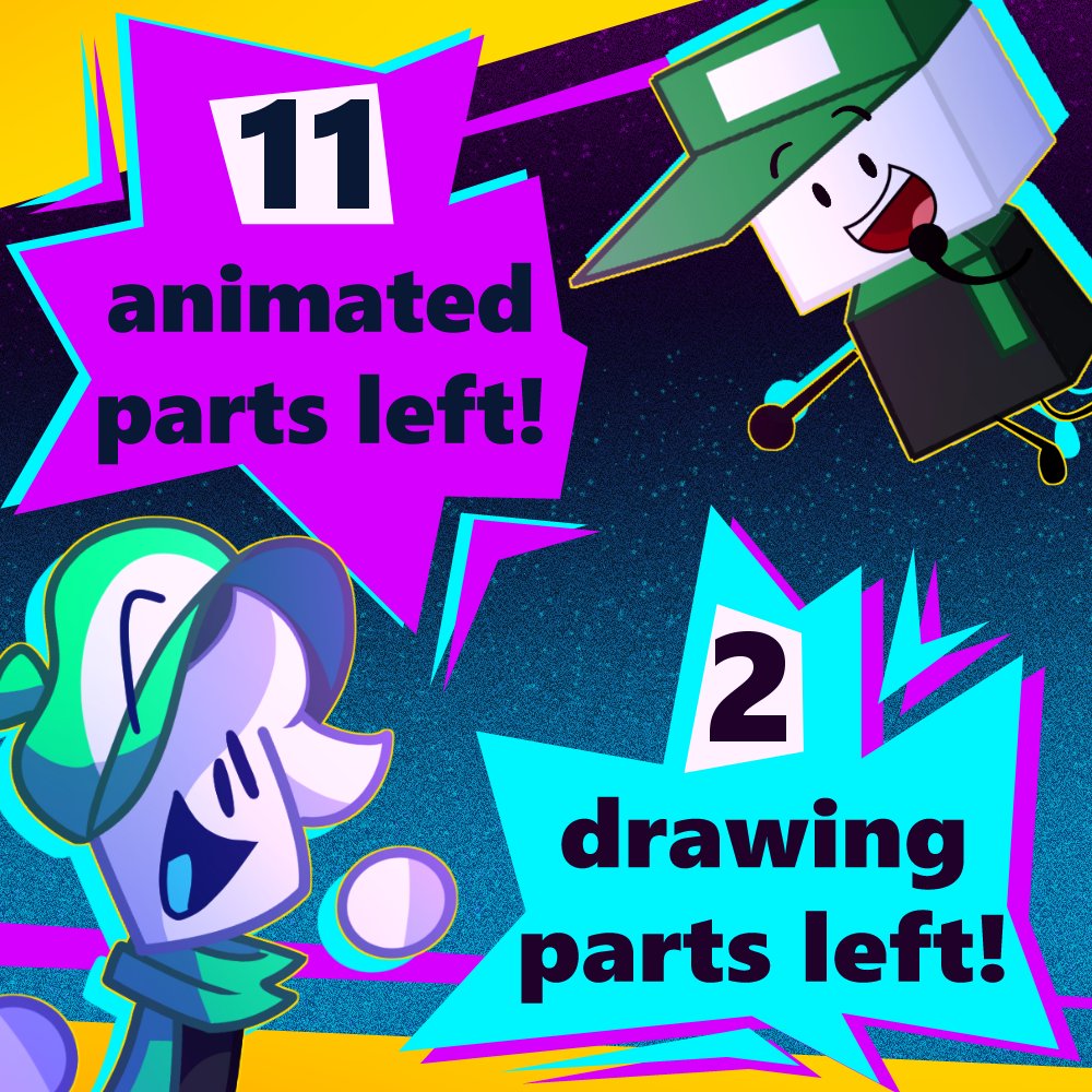 _TSFTW's tweet photo. Hi, everyone! Just here to let you know that there are only eleven (11) animated parts and two (2) drawing parts left for the TSFTW Reanimated collab!
form to apply: https://t.co/fk6GnTR2b7
#osc #reanimatedcollab https://t.co/EFEc0eUK3M