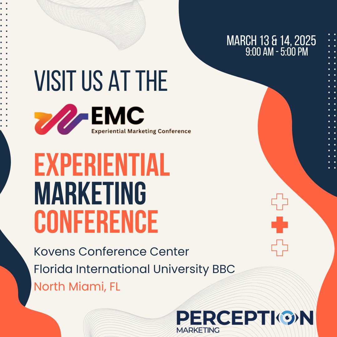 Perception_ROI's tweet image. We look forward to seeing you at the Experiential Marketing Conference!

#EMC2025 #Branding #ExperienceMarketingAssociation