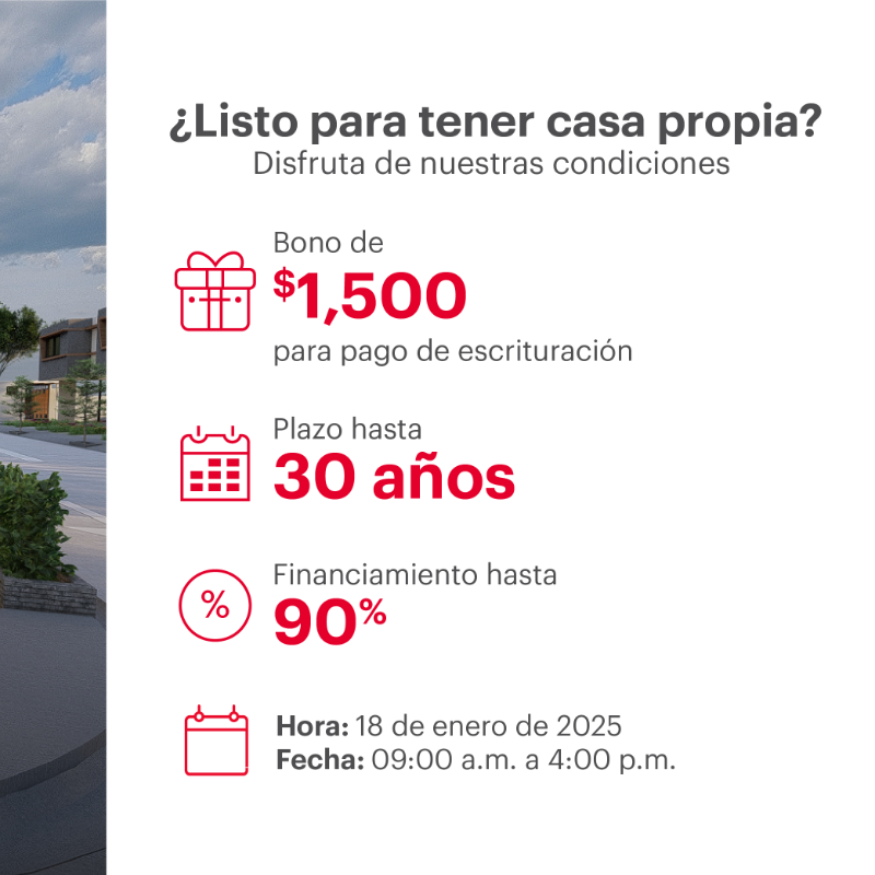 BACCredomaticSV's tweet photo. Con BAC a tu lado, encontrar tu hogar ideal es una experiencia emocionante.🗝️🏠
Te esperamos en el Open House Escalón 93: Con financiamiento de hasta 90%, plazos extendidos hasta 30 años y bonos para escrituración.🌟🔑
Conoce más aquí: 👉🏼 https://t.co/yVr8BdyFJg
#BACSimple