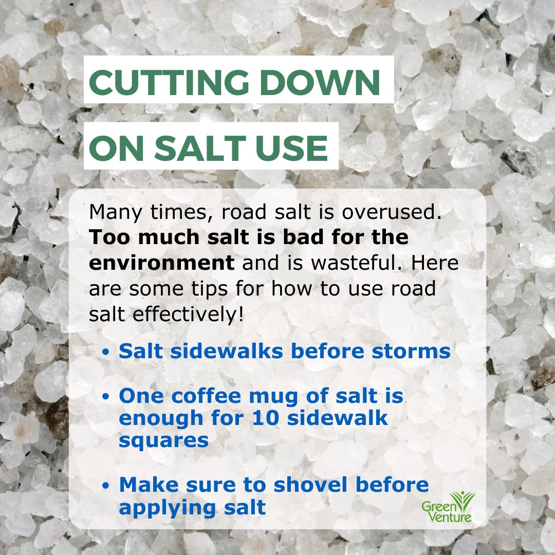 Do you overuse salt?  Road salt washes into waterways, increasing chloride levels, which can harm aquatic life. It also reduces soil fertility, harming plants and trees—including Hamilton’s urban canopy. 🌳 Cut down on salt this winter. 
#HamOnt #waterpollution #WaterWednesday