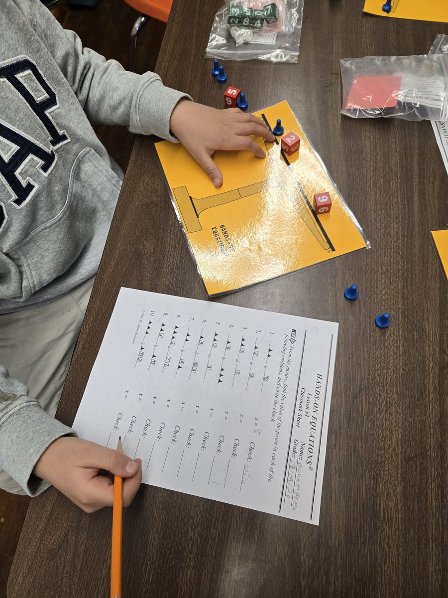SUMyersAIG's tweet photo. #HandsonEquations time! This is one of my Ss favorite units. The math talk going on and the confidence they clearly feel when solving the problems makes my day! #high5sinmathclass @AlgebraKids @District7PTA @CumberlandAIG @CumberlandCoSch https://t.co/f1Qt0WZGEb