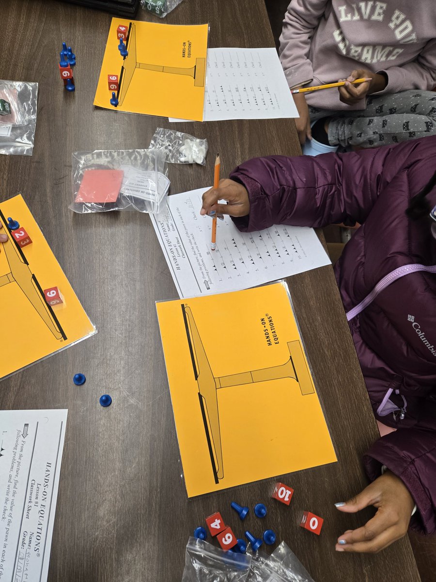 SUMyersAIG's tweet photo. #HandsonEquations time! This is one of my Ss favorite units. The math talk going on and the confidence they clearly feel when solving the problems makes my day! #high5sinmathclass @AlgebraKids @District7PTA @CumberlandAIG @CumberlandCoSch https://t.co/f1Qt0WZGEb