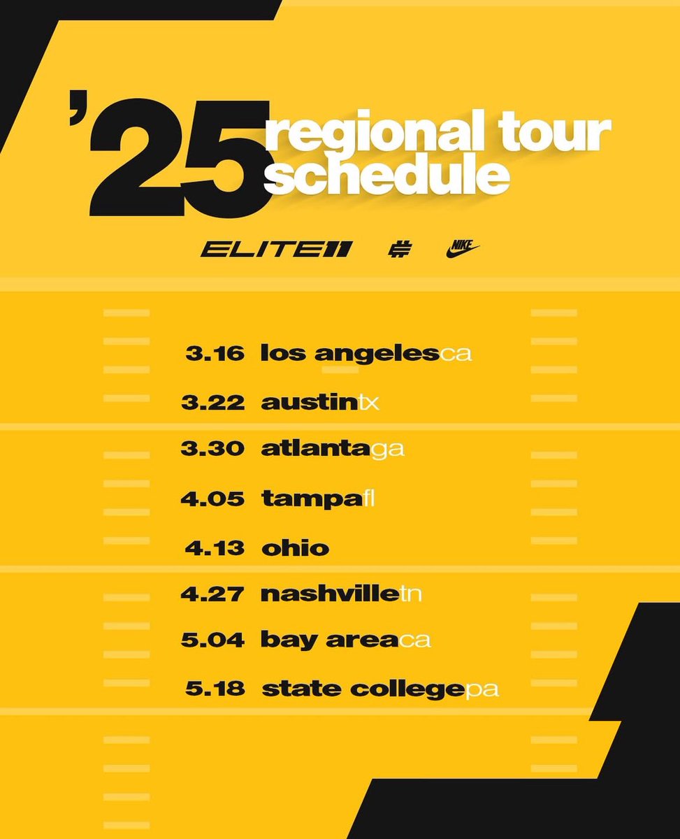 Honored to be invited to the <a href="/Elite11/">Elite11</a> Regional for an opportunity to move on to the 27th Elite 11 Finals! Thank you to Brian Stumpf for this opportunity!