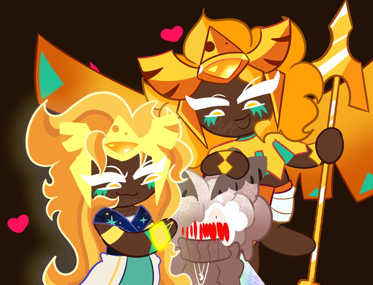 peppermintdaze's tweet photo. tiny guy and two big pretty ladies whats the guy gonna do 🧀💛🤍 

#cookierunkingdom #yumetwt #goldenmoth https://t.co/puxQ7qLO5c
