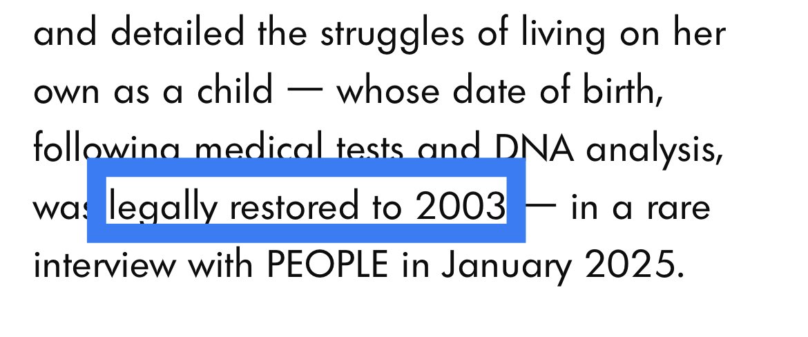 @KristineBa55245 <a href="/Trythis33179/">No way</a> Natalia’s true date of birth has finally been restored. Everyone with an IQ above room temperature knew she was born Sept 2003. Now her legal documentation &amp; identification reflects the truth. 
#JusticeForNataliaGrace 
#KristineBarnett #MichaelBarnett #JacobBarnett