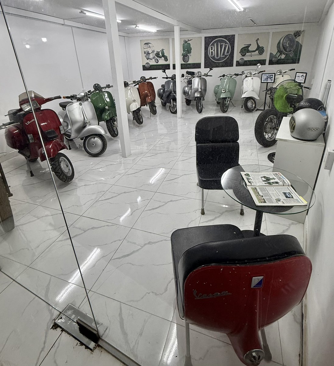 SSCvietnam's tweet photo. Old shop gone! And our dedicated Buzz and EScoots showroom is set up for both our pre launch Buzz brand and also our vintage EBretta™️ and VTronic™️ range of vintage EScoots #Buzz #VTronic #EBretta https://t.co/63qYcRWxfs