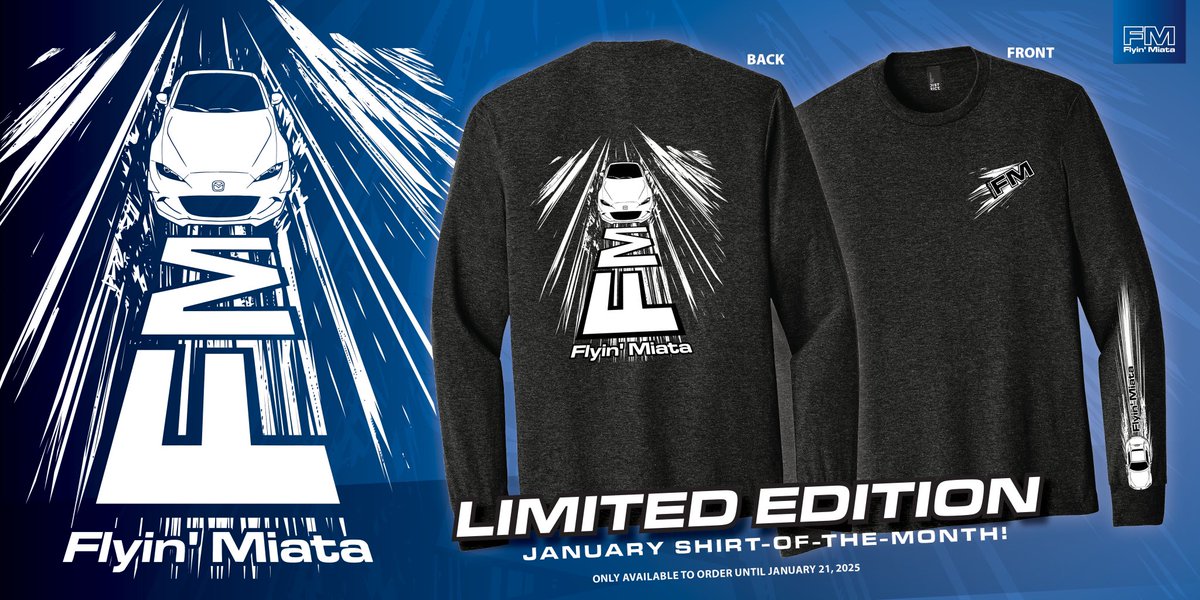 It's #TshirtTuesday !
flyinmiata.com/products/zoom-… 

#NEW #limitededition #january #shirtofthemonth #miatamonday #miatalife #miatagang #miatacrew #ND #original #design #art #illustration #miata #longsleeve #shirt #tshirt #tee #apparel #merch #miataisalwaystheanswer #FM #FlyinMiata