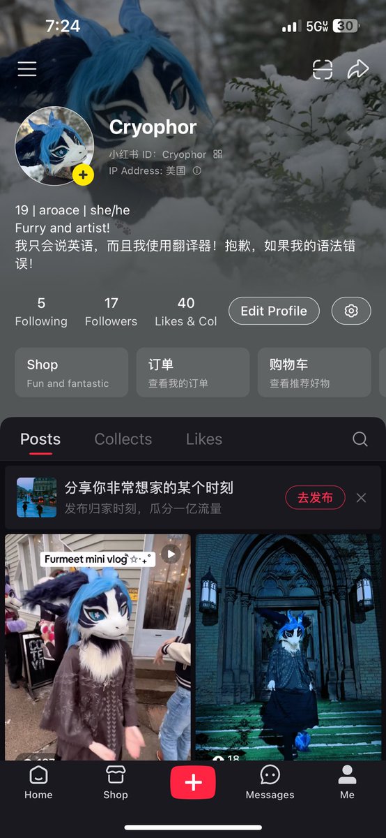 cryophor_'s tweet image. I have Xiaohongshu!! #furry