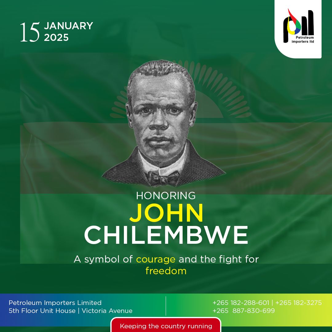 PILMalawi's tweet photo. Happy John Chilembwe Day! 
#PIL 
#keepingthecountryrunning https://t.co/0QDai2IhBj