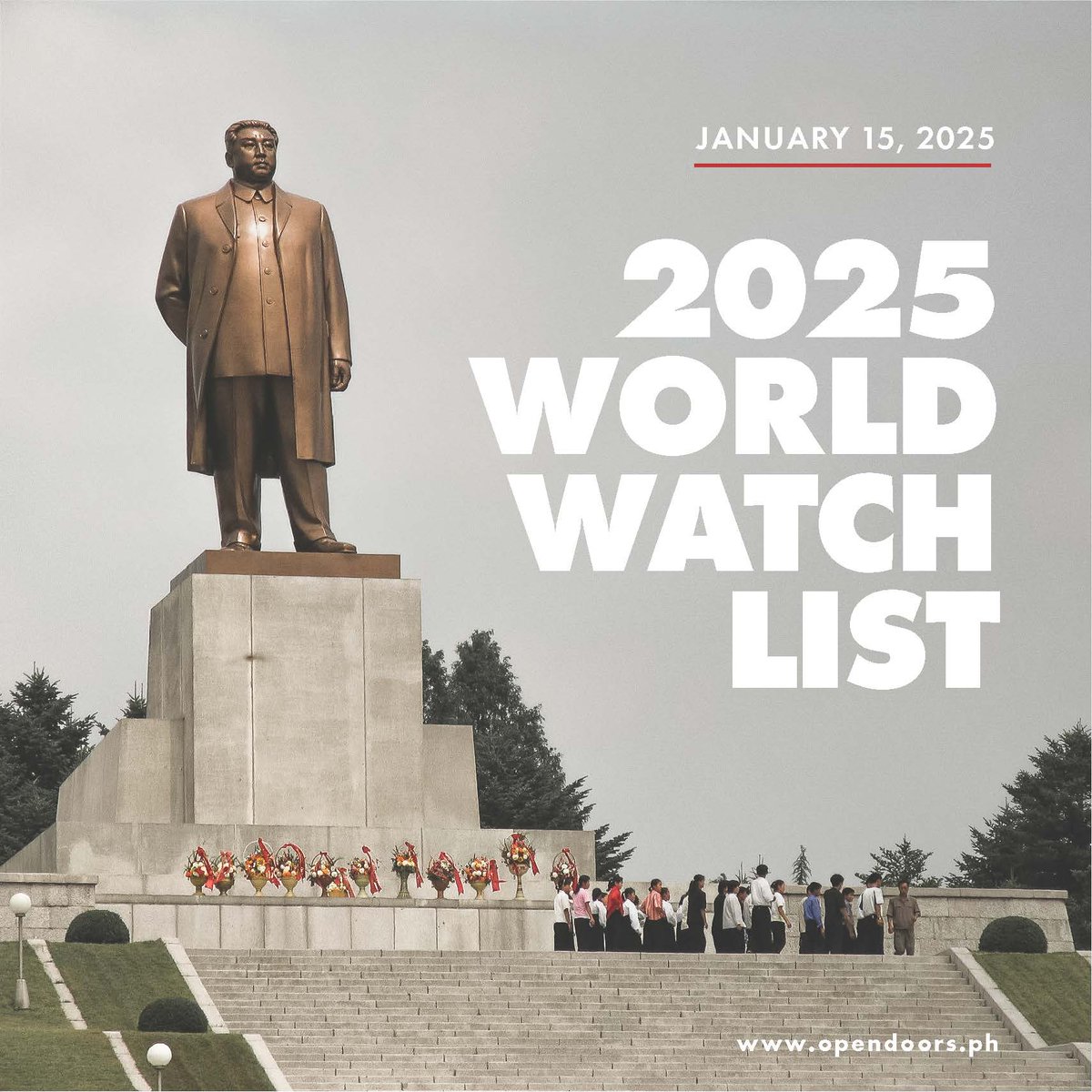opendoorsph's tweet photo. The World Watch List 2025 is out! Each year, Open Doors ranks 50 of the top countries where Christians face extreme persecution. Discover the list today and find out how you can pray for each country and the believers who dare to follow Jesus there:https://t.co/3ha9WF295Z https://t.co/Ox2nc627BG