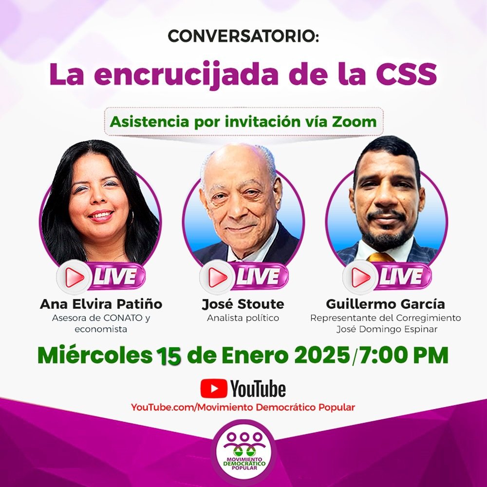 Hola, 

Le invitamos a unirse a nuestro conversatorio.
Cuándo: 15 ene 2025 07:00 p. m. Panamá 

Inscríbase en la fecha y horario que más le convengan: 
us02web.zoom.us/meeting/regist… 

Luego de la inscripción, recibirá un correo electrónico de confirmación con información para unirse.