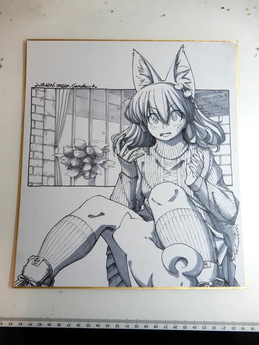 影つけ。珍しいグルグル目。 