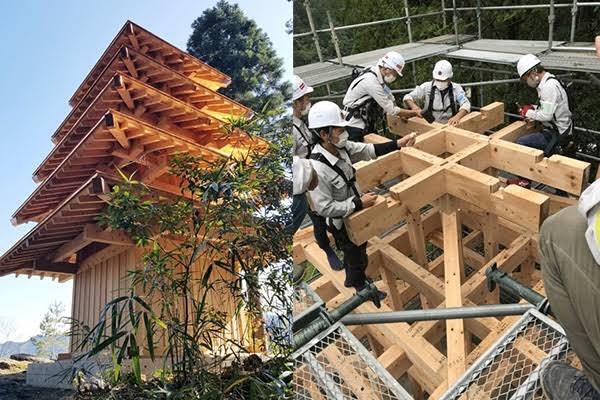 In Gunma prefecture the Daiku Shijuku (大工志塾) is a school that trains shrine and temple carpenters in advance techniques in a three year program. They learn to build traditional religious buildings without nails etc. As part of their training they construct ordinary apartments