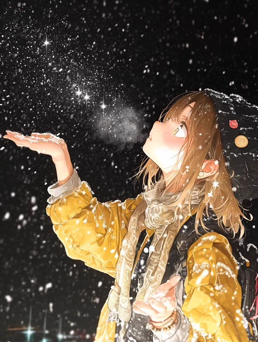 白い息は星空になって空へ 
