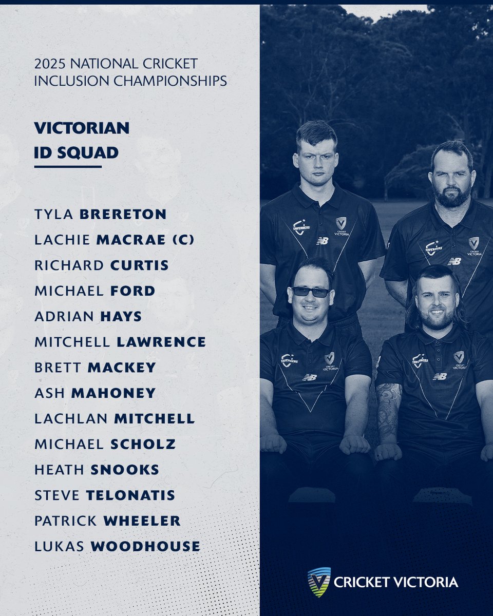 cricketvictoria's tweet photo. Unveiling your Victorian squads for the 2025 National Cricket Inclusion Championships!
Good luck to our Victorian teams across all four divisions! 💙🤍
#NCIC2025 #AGameForAll https://t.co/qvGc0xFngw
