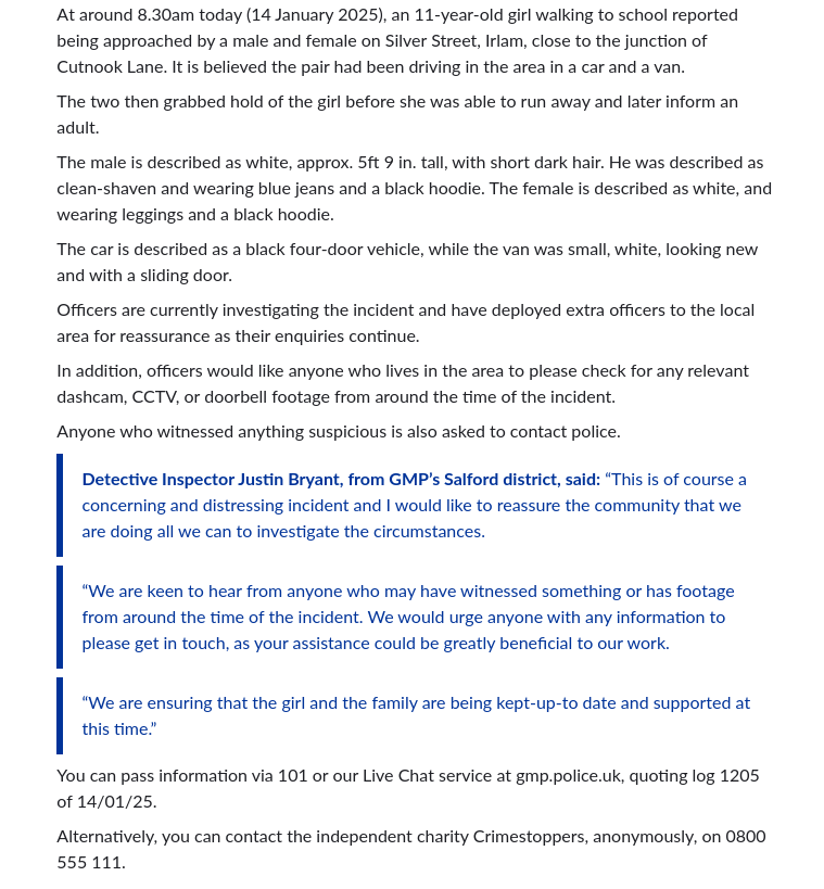 crochetjenny's tweet image. Detectives appealing for information after girl approached and grabbed in #Irlam area    
gmp.police.uk/news/greater-m…