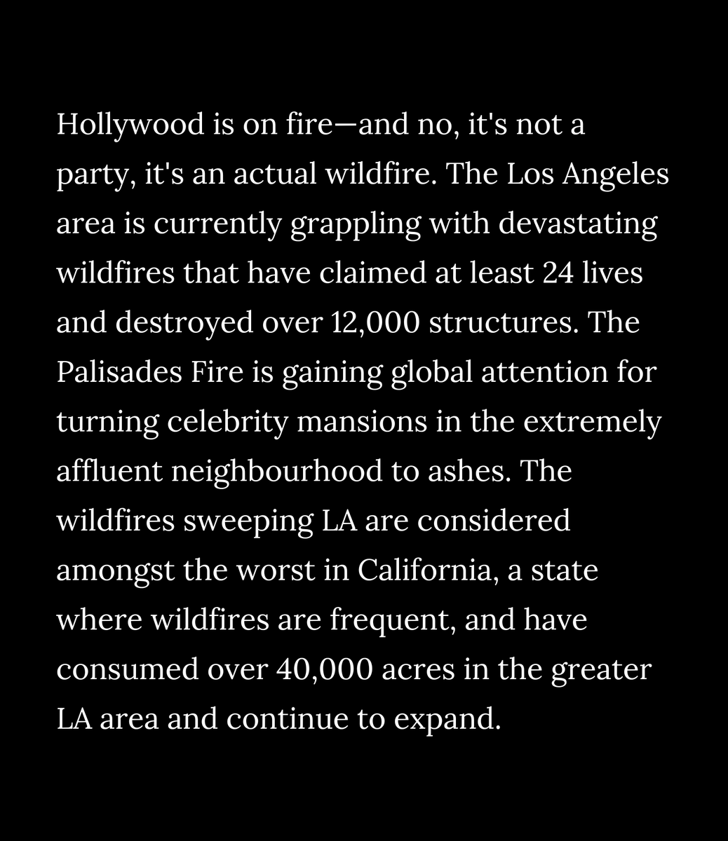 PolticalPandora's tweet image. Hollywood is on fire-and no, it's not a party, it's an actual wildfire. (1/9)

#WildfireUpdate #PalisadeFires