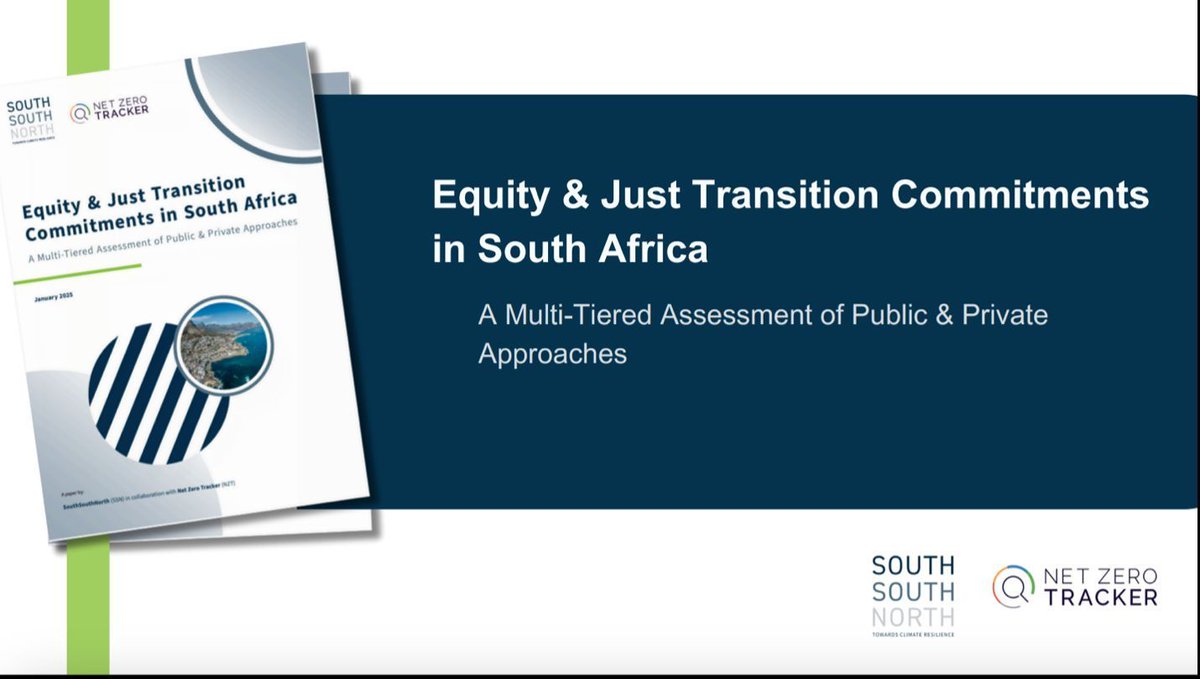 SouthSouthNorth (@southsouthnorth) on Twitter photo SSN, in collaboration with the <a href="/NetZeroTracker/">Net Zero Tracker</a>, has released a new report exploring the obstacles and opportunities South Africa faces in achieving equitable climate action.
Read the full report here: buff.ly/3BWIlFF
#JustTransition #NetZero #ClimateAction SSN, in collaboration with the <a href="/NetZeroTracker/">Net Zero Tracker</a>, has released a new report exploring the obstacles and opportunities South Africa faces in achieving equitable climate action.
Read the full report here: buff.ly/3BWIlFF
#JustTransition #NetZero #ClimateAction