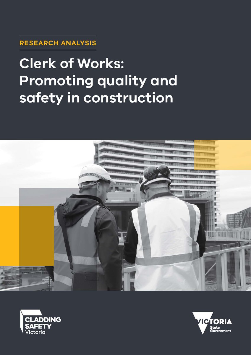CladdingSafeVic's tweet image. We’re proud to release this report that analyses the impact that a regime of intensive on-site quality and safety inspections (the Clerk of Works) has had on our program. Read the report on our website: vic.gov.au/quality-and-sa…

#Cladding #CladdingSafety